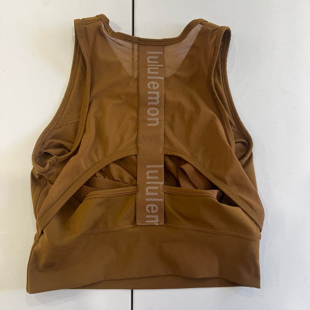 lululemon athletica Brown Cutout Racerback Crop Top